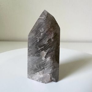 Gray Amphibole Quartz Tower Angel Phantom Crystal Natural High Quality